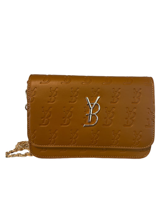 YB logo camel crossbody